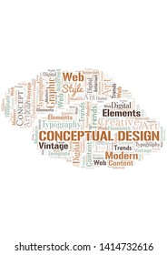 Conceptual Design word cloud. Wordcloud made with text only.