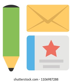 
The conceptual detailed icon design of feedback email invitation
