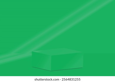 A conceptual digital artwork featuring a green-toned background with a geometric cube and soft gradients, invoking creativity and a sense of modernity, perfect for various artistic or design-oriented 