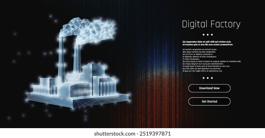 Una fábrica digital conceptual que muestra la tecnología moderna y la innovación en la fabricación