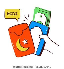 Icono de diseño de doodle conceptual de dar Eidi