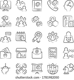 Conceptual Doodle Line Icons Pack