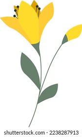 Conceptual drawing of yellow lilies.  Vector illustration.