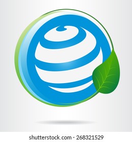 Conceptual eco icon. Vector illustration.