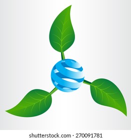 Conceptual eco icon. Vector illustration.