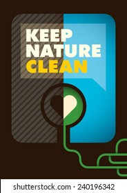 Diseño de afiches ecológicos conceptuales. Ilustración vectorial.
