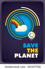 Conceptual ecology poster. Vector illustration.