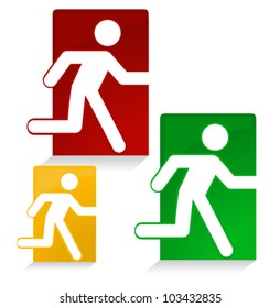Conceptual emergency Exit signs