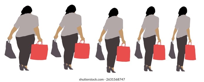 gordura conceitual obeso feminino vs magro cabem o corpo saudável após a perda de peso ou dieta no fundo branco banner. Uma aptidão, nutrição ou obesidade, forma de saúde ilustração vetor como silhuetas