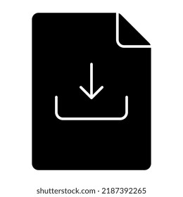 Icono de diseño relleno conceptual para descarga de archivos