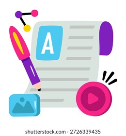 Conceptual flat design of content writing