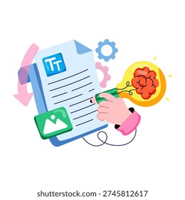 Conceptual flat design of creative writing