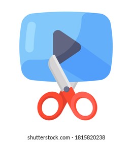 Konzeptuelles flaches Design des Videosymbols bearbeiten