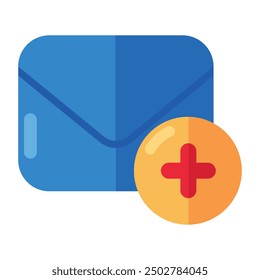 Conceptual flat design icon of add mail