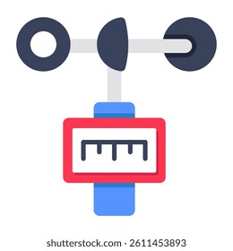 Conceptual flat design icon of anemometer