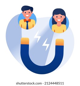 Conceptual flat design icon of attract customers


