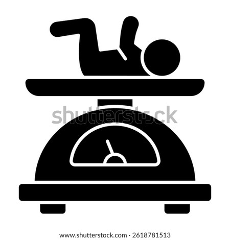 Conceptual flat design icon of baby weight