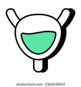 Conceptual flat design icon of bladder 