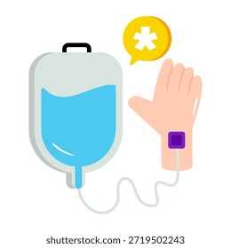 Ícone de desenho plano conceitual da transfusão de sangue