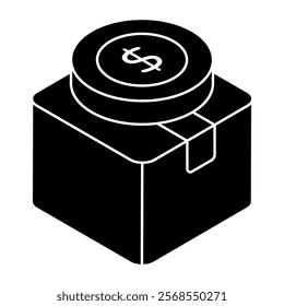 Conceptual flat design icon of cash on delivery