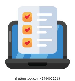 Conceptual flat design icon of checklist