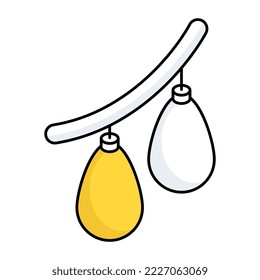Conceptual flat design icon of christmas light 