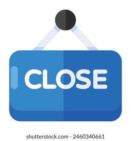 Conceptual flat design icon of close board