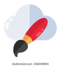 Conceptual flat design icon of cloud designing