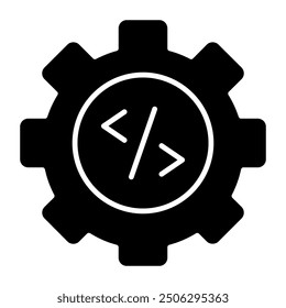 Icono de diseño plano conceptual de codificación en la nube 