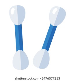 Conceptual flat design icon of cotton buds