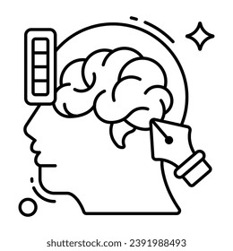 Conceptual flat design icon of creative mind