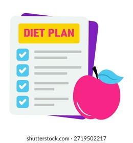 Ícone de design plano conceitual do gráfico de dieta