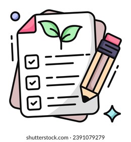 Conceptual flat design icon of eco content 