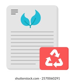 Conceptual flat design icon of eco content