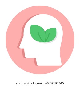 Conceptual flat design icon of eco mind
