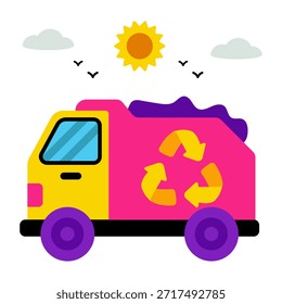 Ícone de design plano conceitual de eco van