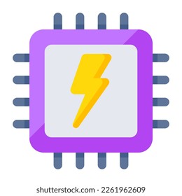 Konzeptuelles flaches Design-Symbol für elektrischen Chip