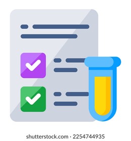Conceptual flat design icon of experiment list 
