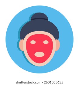 Conceptual flat design icon of face sheet mask