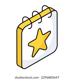 Conceptual flat design icon of favorite calendar 