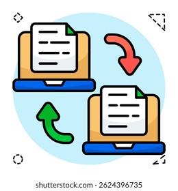 Konzeptuelles flaches Design Symbol für Dateiaustausch