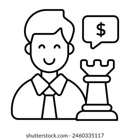 Conceptual flat design icon of financial chat