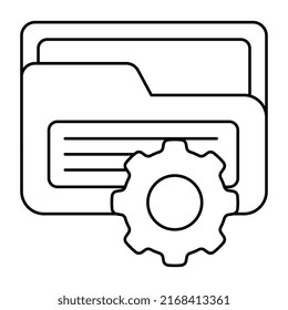 Conceptual flat design icon of folder management