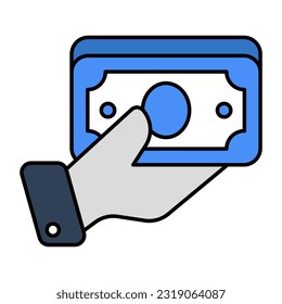 Konzeptionelles flaches Design Symbol des Geldspendens 