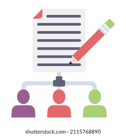 Icono conceptual de diseño plano del contrato de grupo

