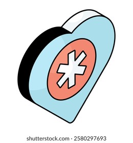 Conceptual flat design icon of heart