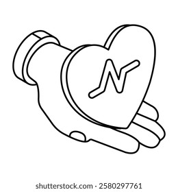 Conceptual flat design icon of heart