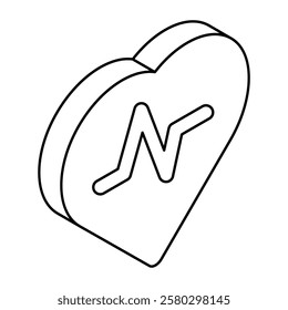 Conceptual flat design icon of heart
