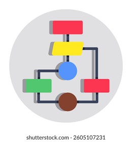 Conceptual flat design icon of hierarchy