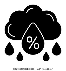 Conceptual flat design icon of humidity 